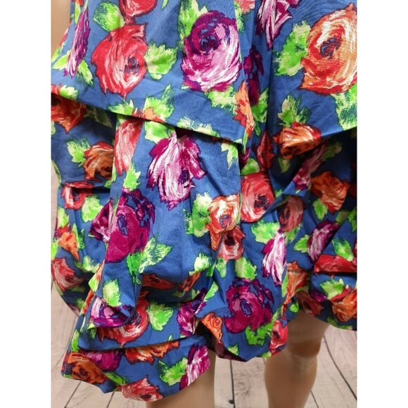 Y2K Floral Mini Bubble Dress Size 4 Vintage 2000s Sleeveless Coquette - Picture 4 of 12